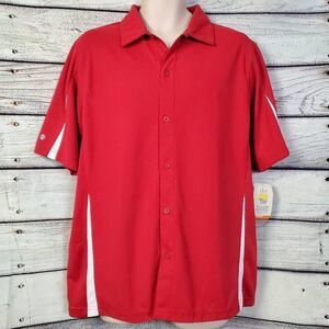 Holloway Momentum Short Sleeve Button-Up Shirt Men’s Medium Red New